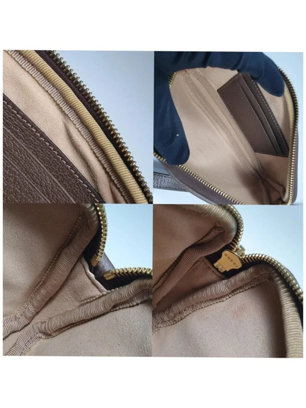 Authentic Gucci Ophidia GG Mini Crossbody Bag Beige Ebony